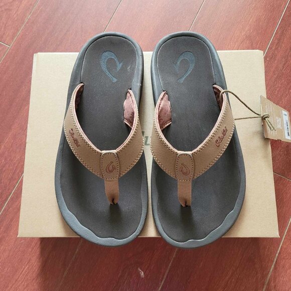 OluKai 'Ohana Men's Beach Sandals - Tan/Dark Java - Picture 4 of 8